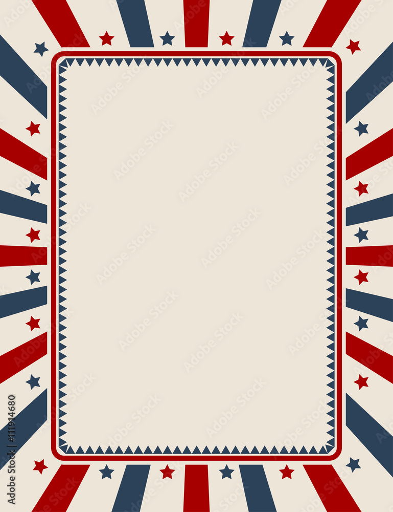 Vintage American patriotic background with blank space