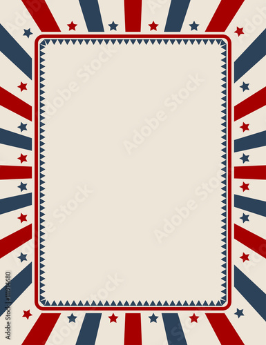 Obraz na płótnie Vintage American patriotic background with blank space w salonie