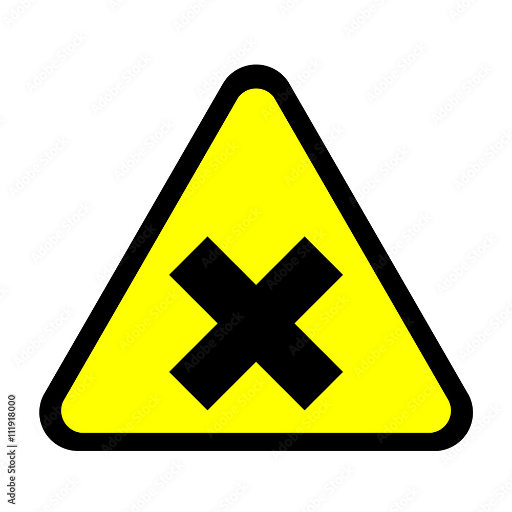 Obraz premium Warnzeichen Warnschild flach - gesunheitsschädliche oder reizende Stoffe 