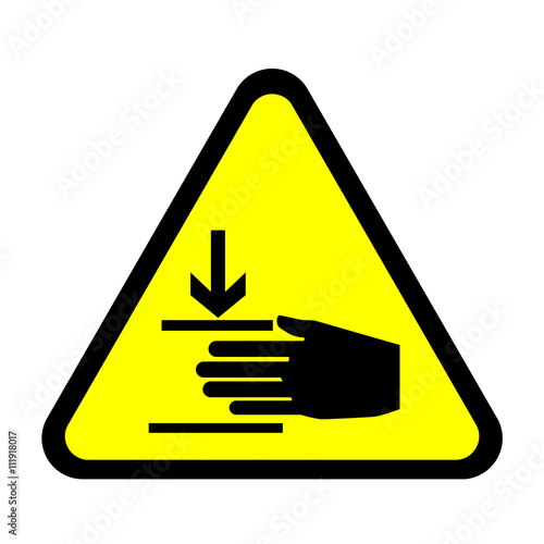 Warnzeichen Warnschild flach - Handverletzung