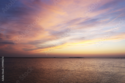 Fototapeta Naklejka Na Ścianę i Meble -  West Kirby Marina - Wirral Merseyside UK sunset