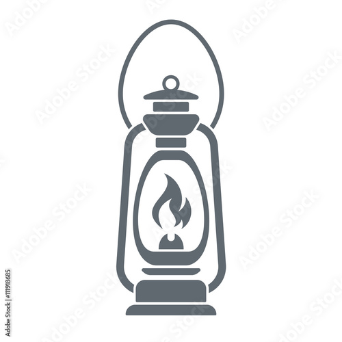 Antique Old Kerosene Lamp isolated on a white background