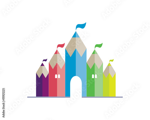 Modern Education Logo - Creative Kindergarten Symbol