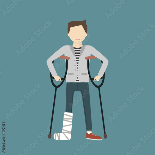 Man with Broken Leg