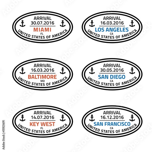 USA travel stamps