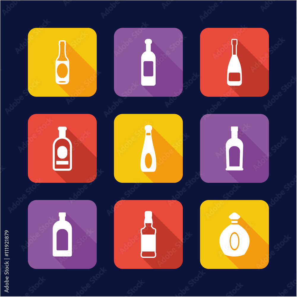 Bottle Icons Flat Design Bottle Icons Flat Design