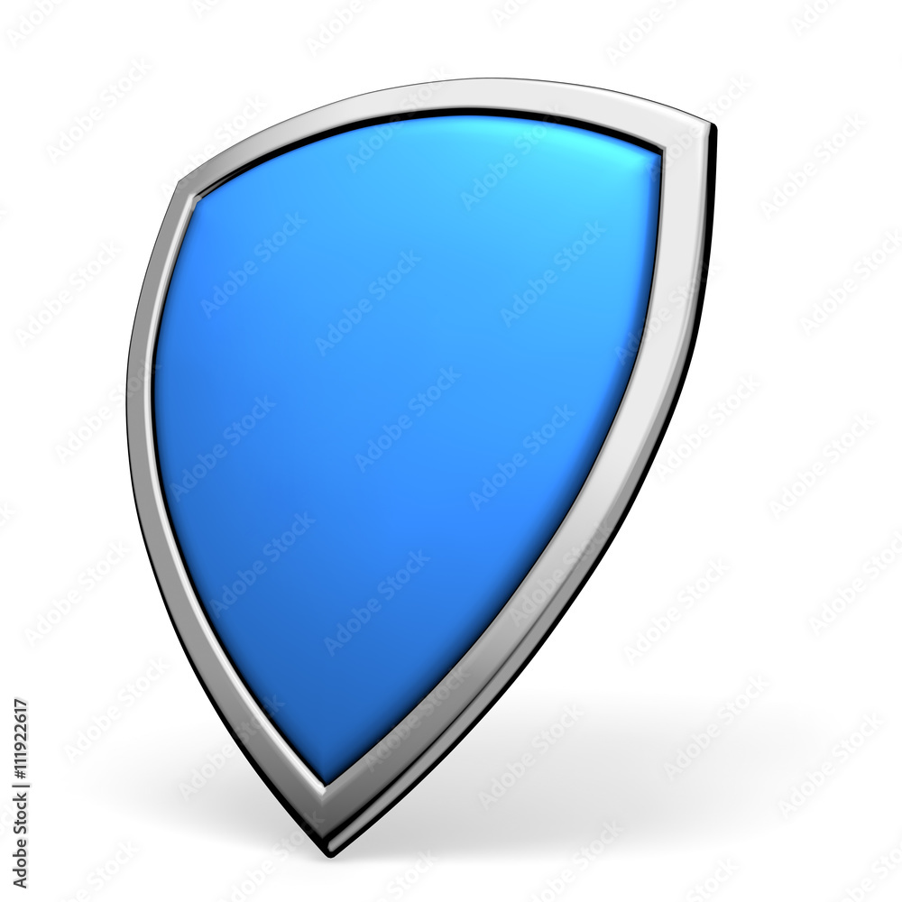 Blue shield on white Blue shield on white