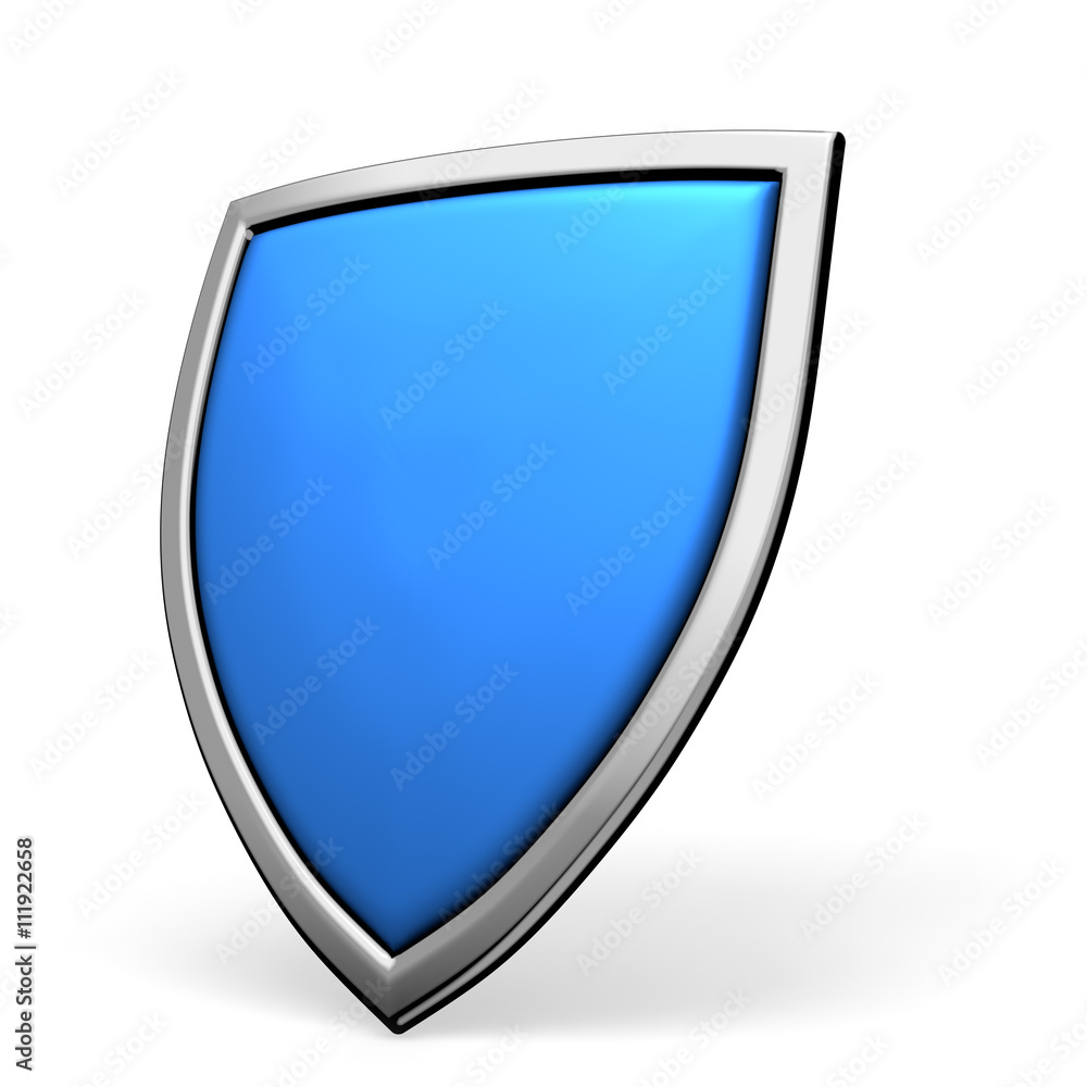 Blue shield on white Blue shield on white
