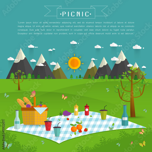 Outdoor picnic in Mountains