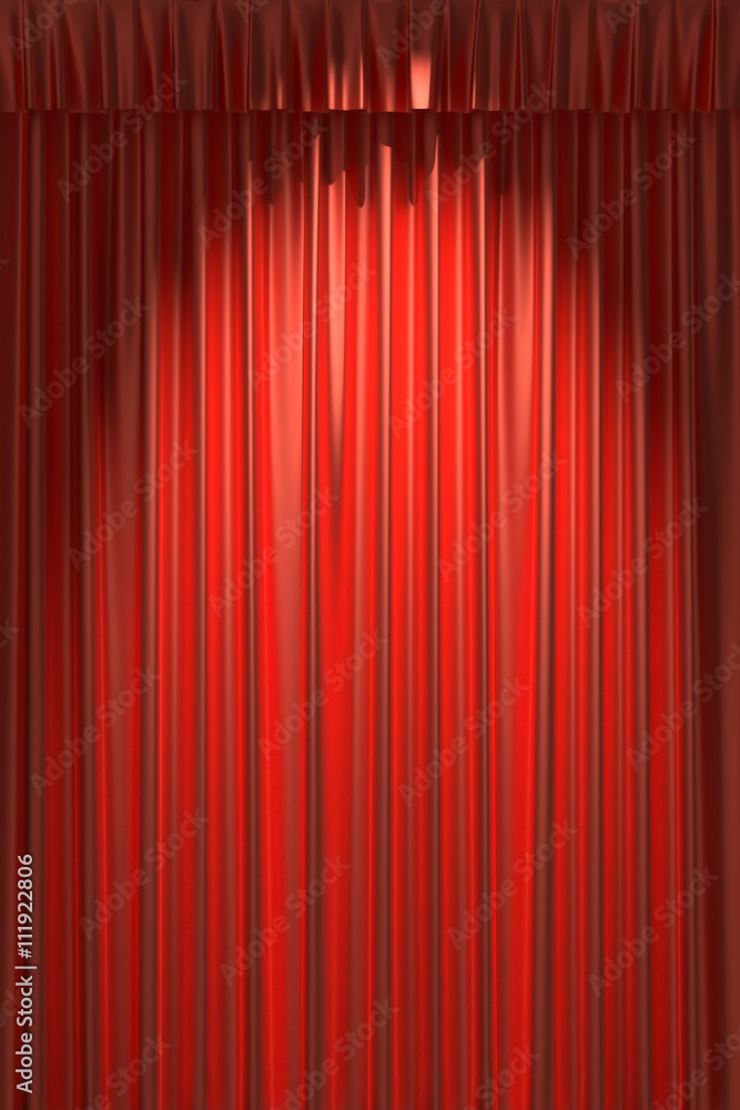 Red silk curtain under spot light Red silk curtain under spot light