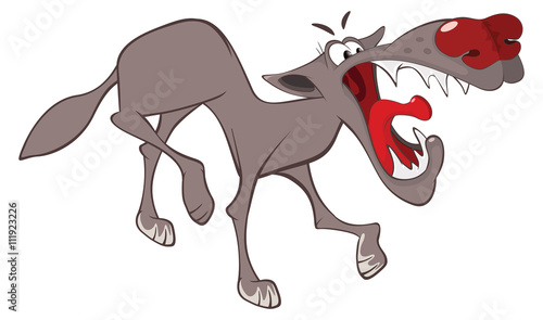 Illustration of a Wolf. Cartoon Character