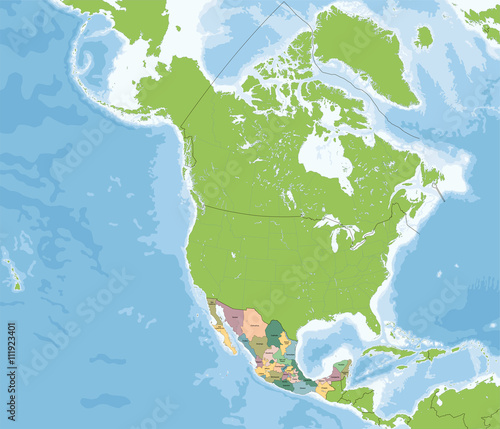 Fototapeta Naklejka Na Ścianę i Meble -  United Mexican States map