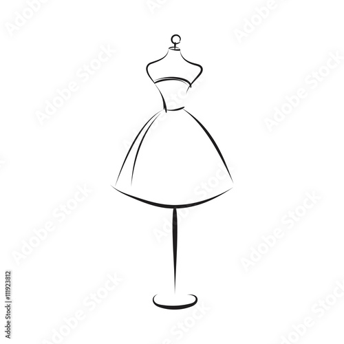 dummy dress hand drawing contour