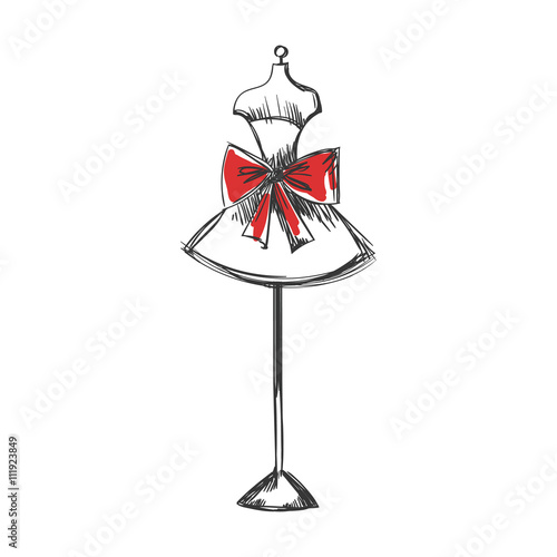 dummy dress hand drawing illustration vector