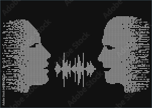 Wallpaper Mural Vector illustration of two people talk face to face. Torontodigital.ca