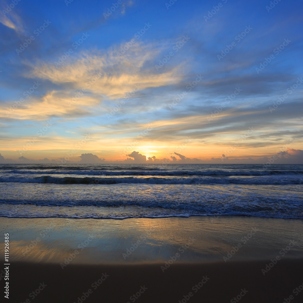 sunset dramatic sky with colorful cloud on the beach sunset dramatic sky with colorful cloud on the beach