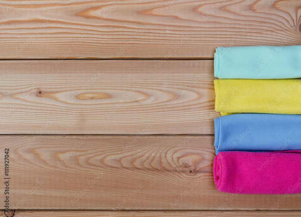 Multicoloured rags for cleaning