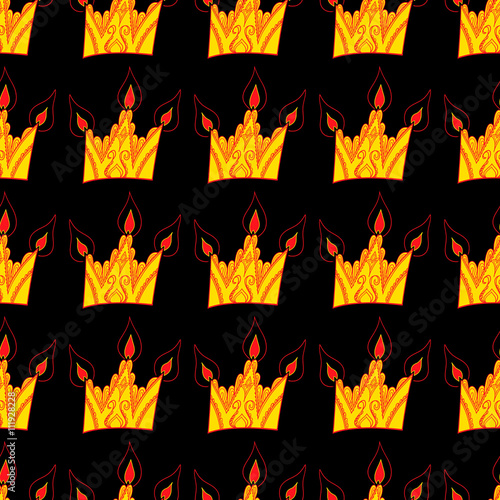 cute seamless pattern from original crowns-candles