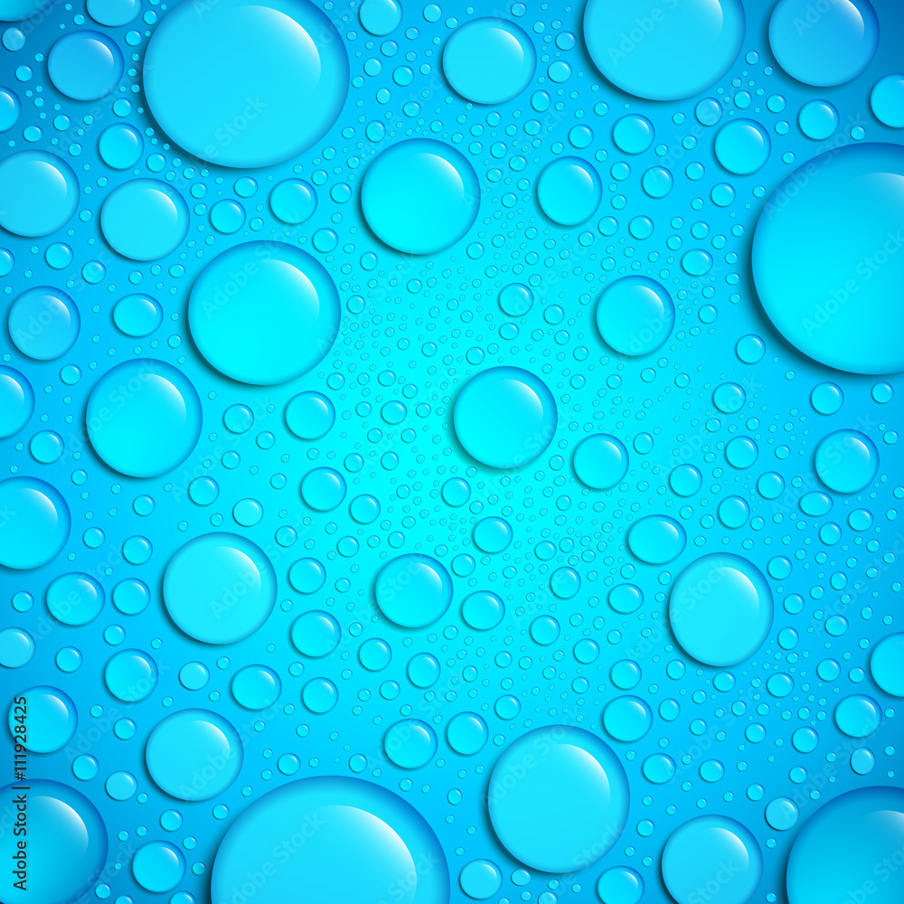 Water drops on blue surface Water drops on blue surface