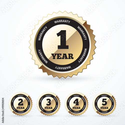 Set of gold warranty labels