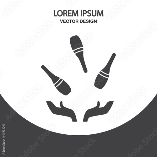 Juggling pins icon on the background