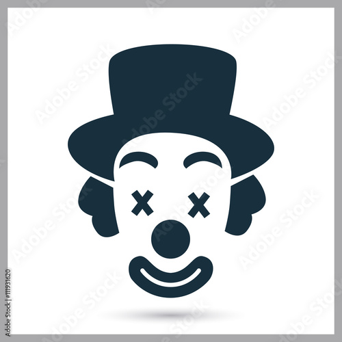 Clown icon on the background