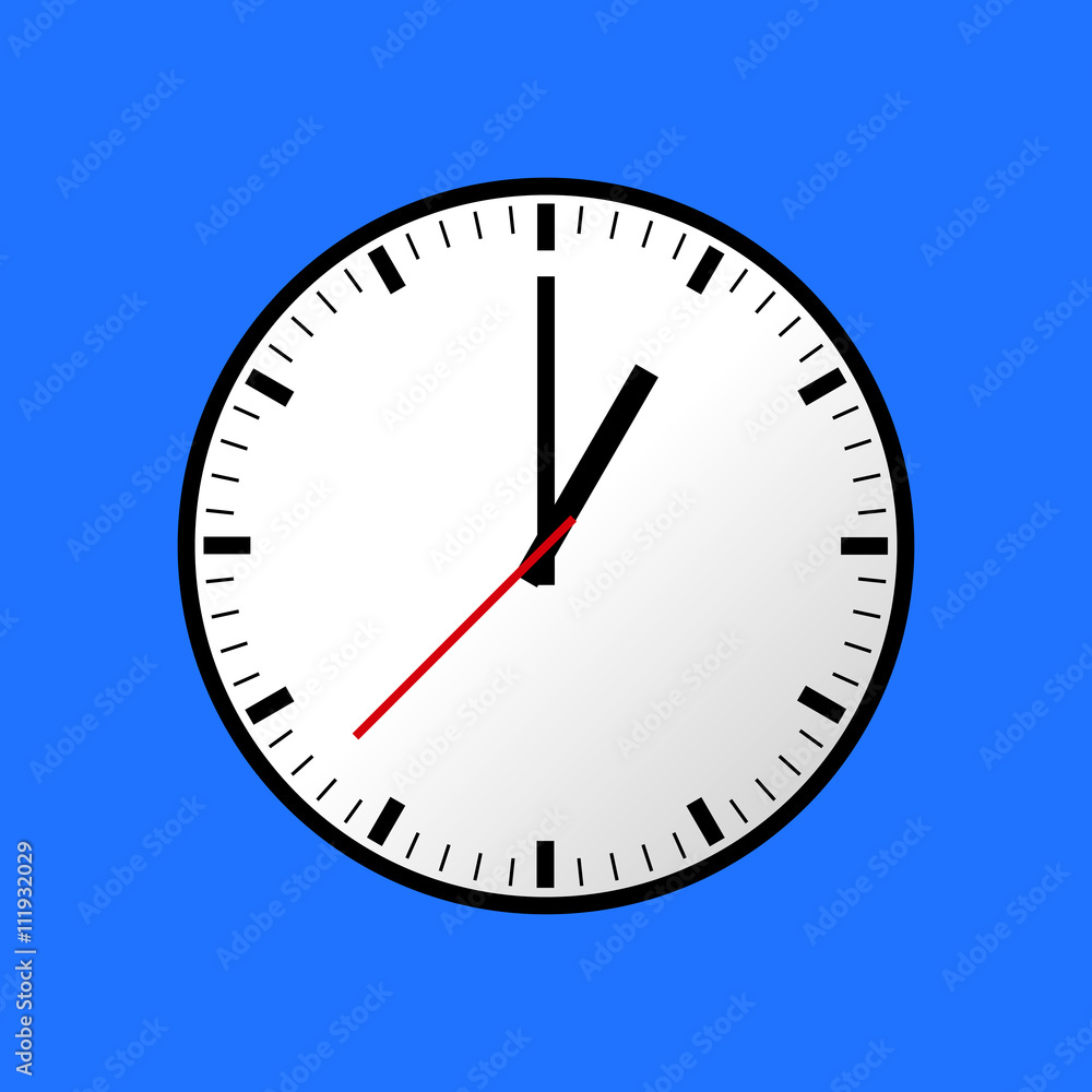 Clock icon, Vector illustration, flat design. Easy to use and edit. EPS10. Blue background. Clock icon, Vector illustration, flat design. Easy to use and edit. EPS10. Blue background.
