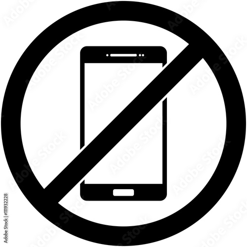 No phone, telephone, cellphone and smartphone prohibited symbol. Sign indicating the prohibition or rule. Warning and forbidden. Flat design. Vector illustration. Easy to use and edit. EPS10.