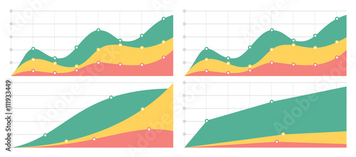 Set of flat graphs and charts with a grid