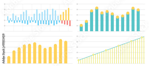 Set of flat graphs and charts with a grid