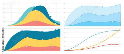 Set of flat graphs and charts with a grid