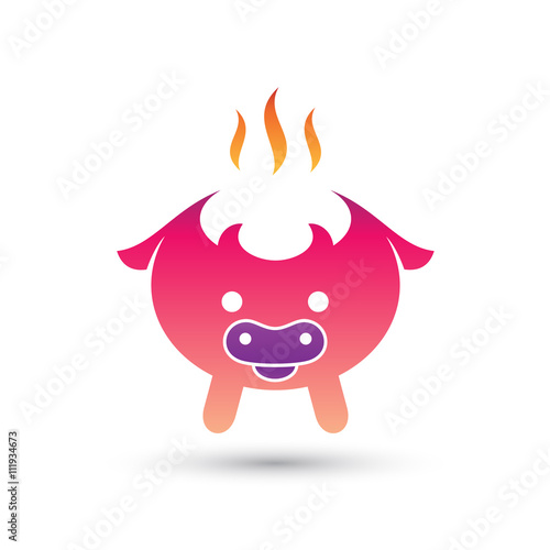 Grilled pork meat roll Logo