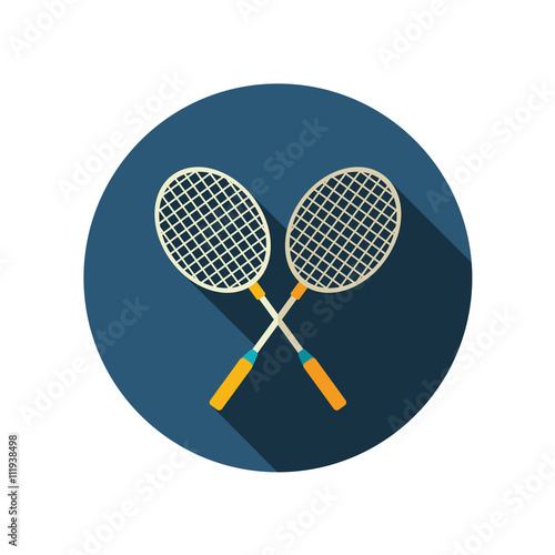 Badminton Racket flat icon. Summer. Vacation