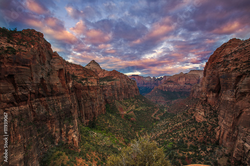 Colorful sunrise from Zion National Park