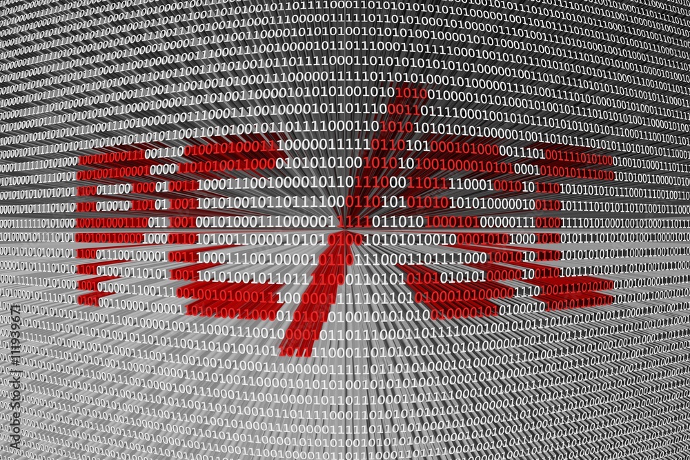 PC SC in the form of binary code, 3D illustration PC SC in the form of binary code, 3D illustration