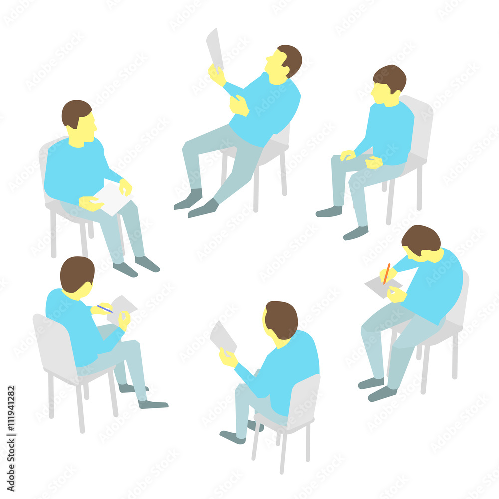 Group of business. Five people team meeting conference Group of business. Five people team meeting conference