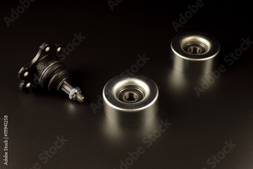 Auto parts on a black background
