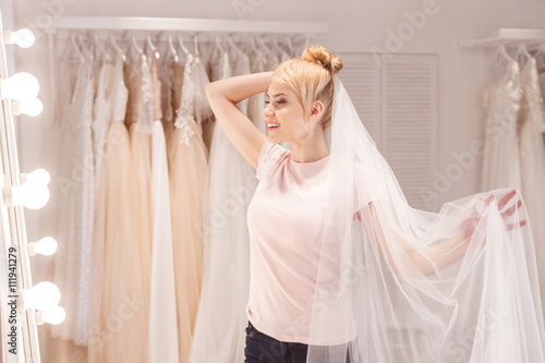 Attractive future bride is preparing for wedding