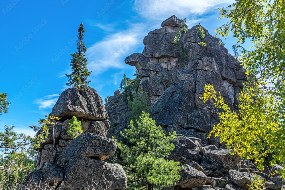 Fototapeta premium Big rock in the Siberian taiga