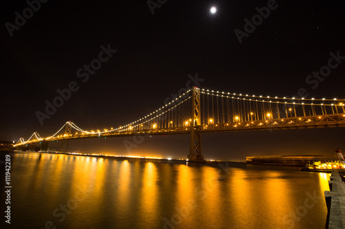 bay bridge and moon photo