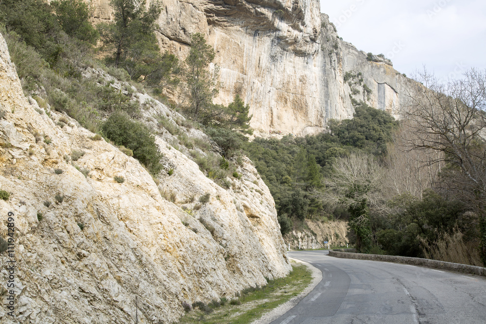 Road in Alpes Haute, Luberon Park outside Lourmarin Village, Pro Road in Alpes Haute, Luberon Park outside Lourmarin Village, Pro