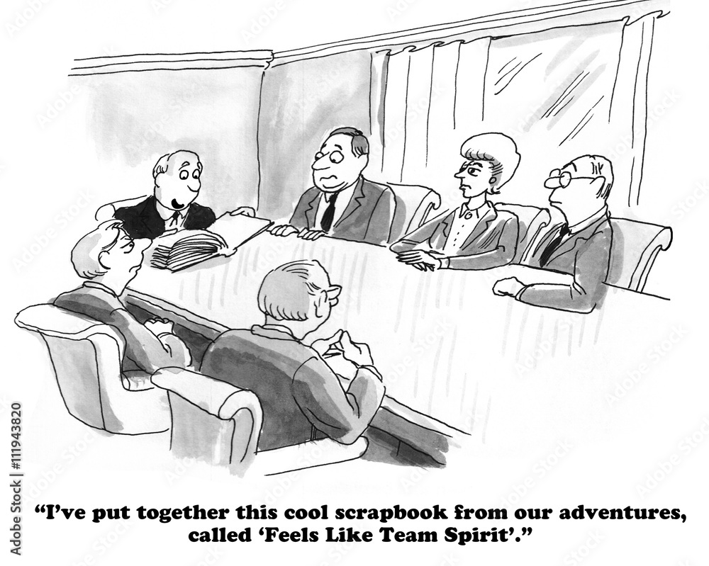 Obraz Business cartoon about team spirit.