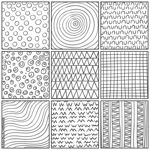 Vector Illustration of Abstract Line Drawing Design Elements
