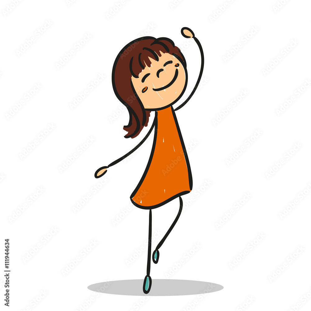 Vector Illustration of a Hand Drawn Happy Little Child Doodle Vector Illustration of a Hand Drawn Happy Little Child Doodle
