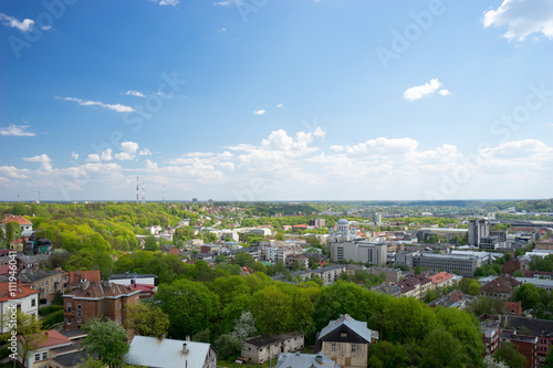 Panorama of Kaunas from the roof of the Cathedral, Lithuania