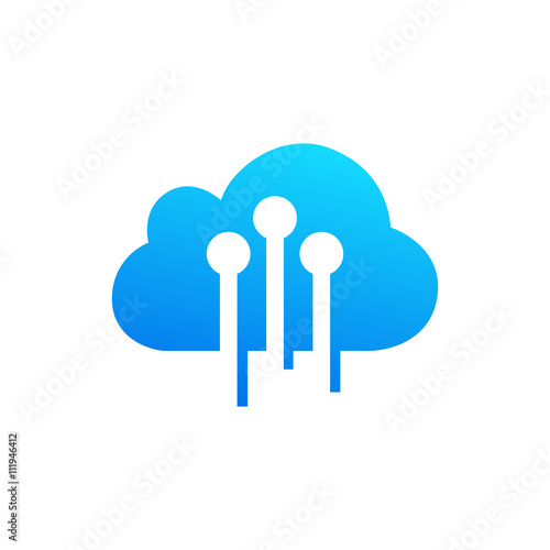 Cloud computing and storage vector logo. Technology design template. Cloud computing logo. Cloud technologies logo. Cloud logo. Best cloud technologies logo. Cloud line art logo.
