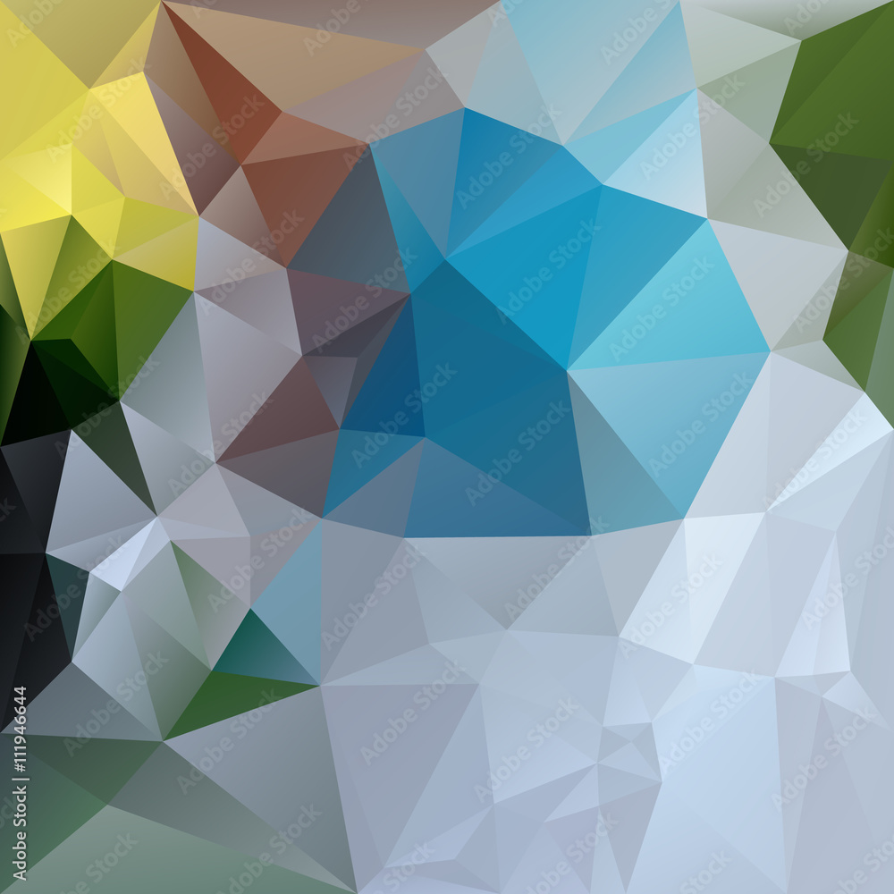 vector abstract irregular polygon background with a triangular pattern in blue, green, yellow, gray and brown colors vector abstract irregular polygon background with a triangular pattern in blue, green, yellow, gray and brown colors