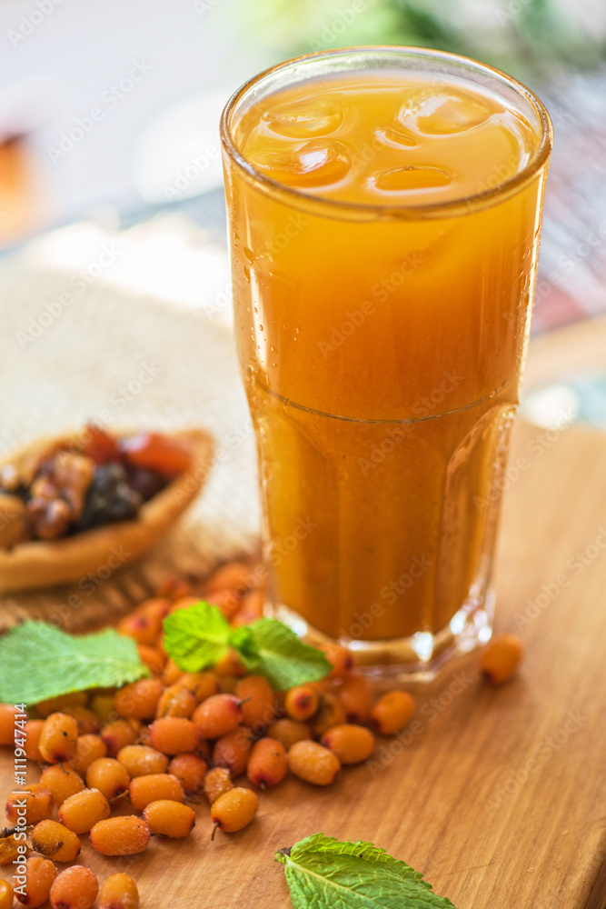 fruit drink with sea buckthorn fruit drink with sea buckthorn