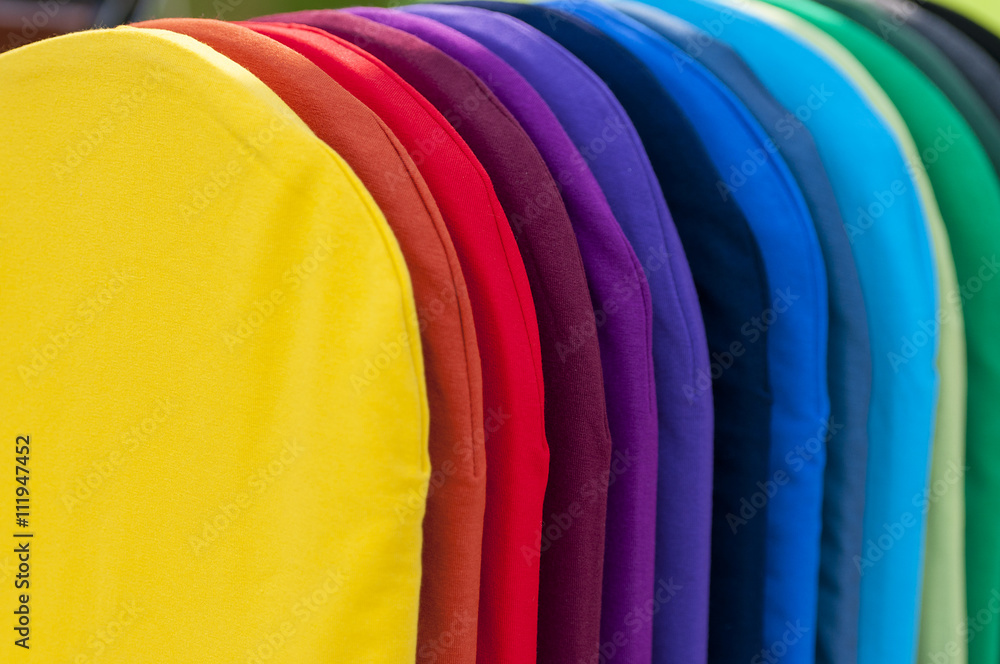Row of colorful hats 