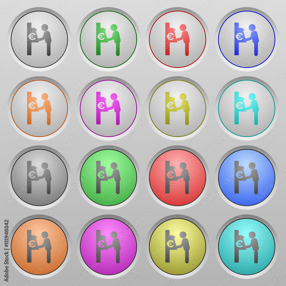 Euro cash machine plastic sunk buttons Euro cash machine plastic sunk buttons